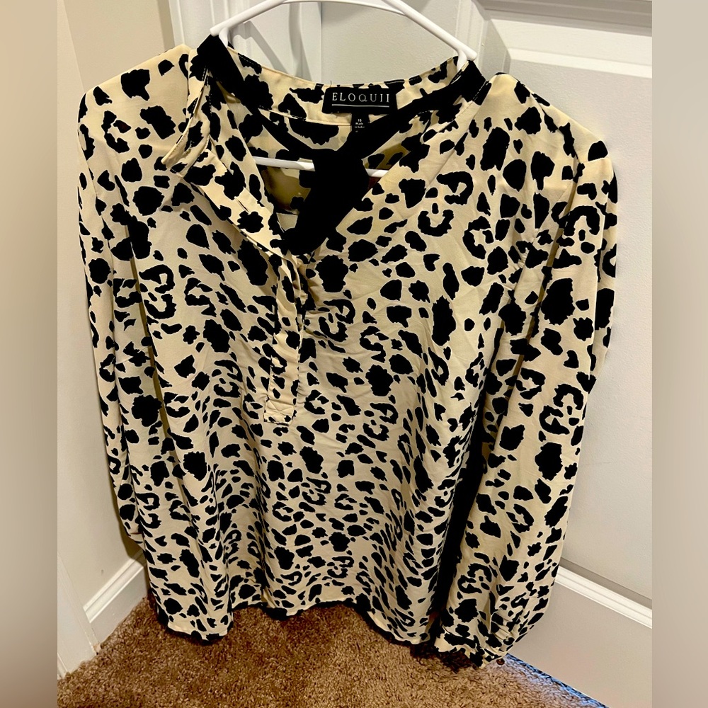 Eloquii Tie Neck Blouse